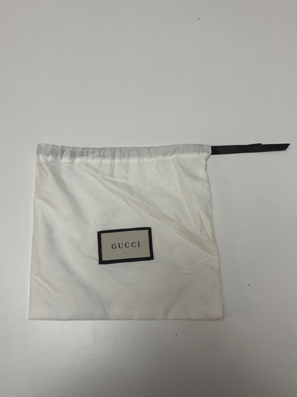 Gucci Cream and Black Drawstring Dust Bag
